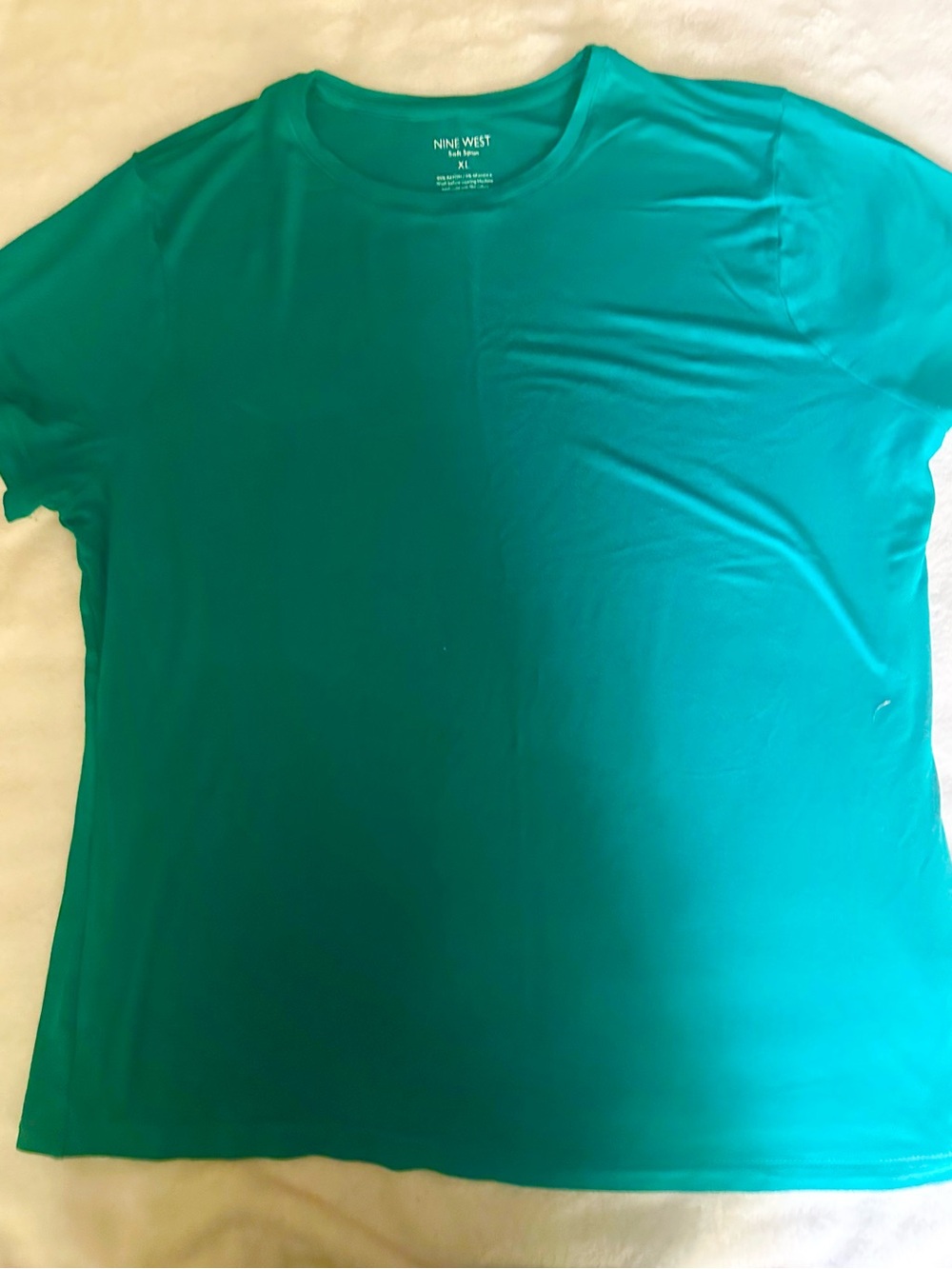 Nine West Women's Teal Crewneck Short-Sleeve Tee